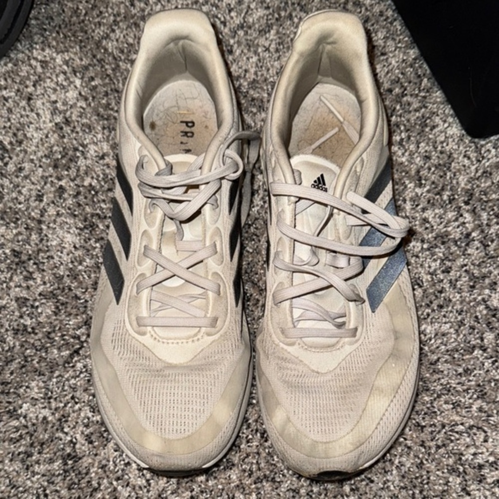 Adidas Men's Cream and Black Sneakers